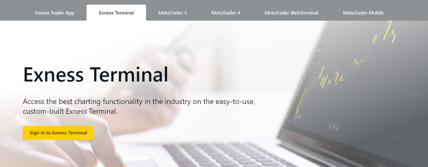 Exness trading terminals in the UAE