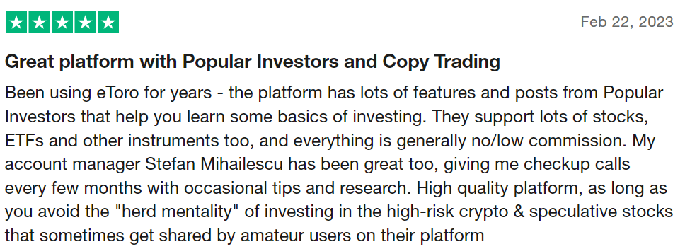 etoro real trader review