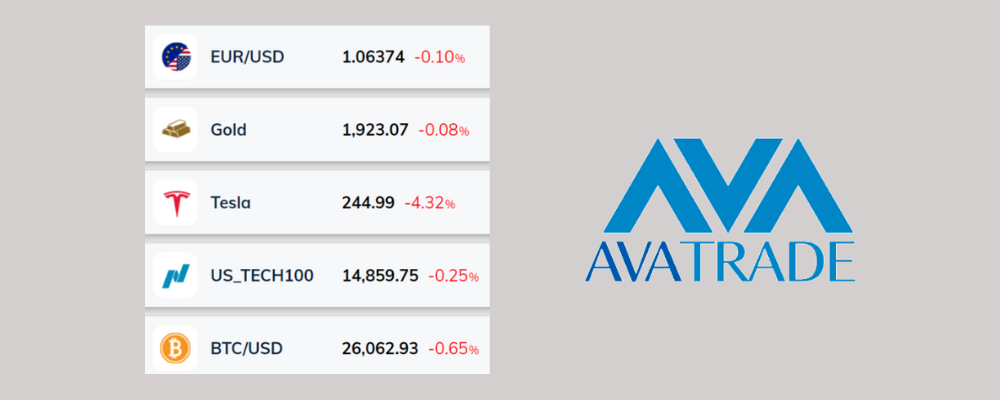 AvaTrade trading instruments